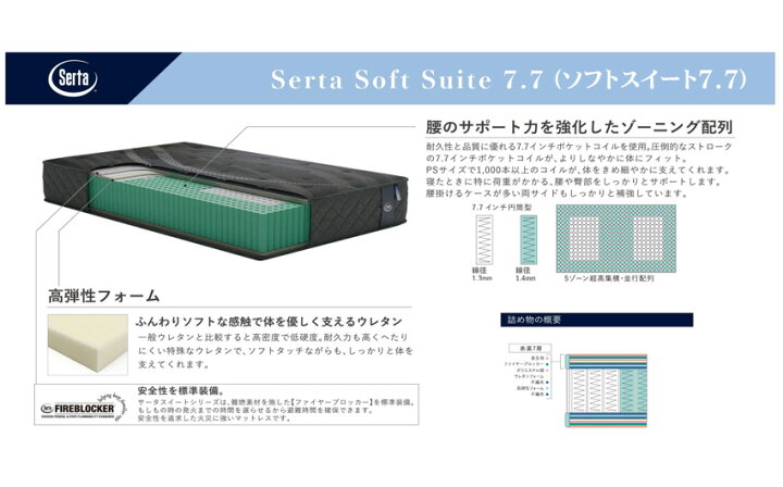 楽天市場】サータ ソフトスイート7.7 ナチュラルスイート7.7 クイーン2 