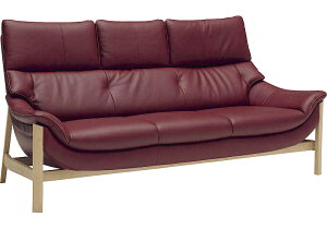 カリモク ZU6203/ZU6253 三人掛け椅子ロング 幅194 3P本革ソファ 肘掛椅子 ハイバック トリプルソファ 北欧風 背面キレイ かっこいい おすすめ おしゃれ 人気 ZU62モデル オーク 楢 ナラ チェリー