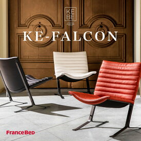 フランスベッド KEBE ケベ KE-FALCON オーナーズチェア 本革 1Pソファ パーソナルチェア リクライニング椅子 ノックダウン 組立式 総レザー張り コンパクト スチールアイアン 家具