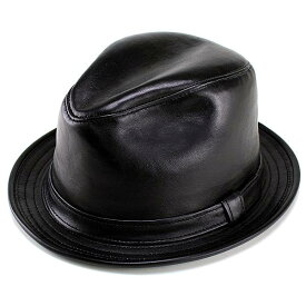 ＼本日クーポン利用で5%OFF／ ニューヨークハット New York Hat 帽子 メンズ ハット ラムスキン レザーフェドラ ハット ショートブリム The Fedora 9204 中折れハット メンズ 黒 ブラック ( 秋冬用 秋冬商品 中折れ ) ( プレゼント ) 父の日 [fedora]