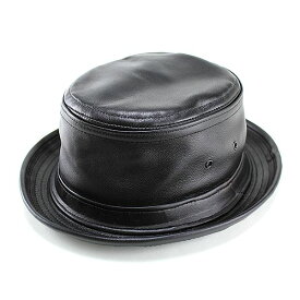 ニューヨークハット New York Hat ポークパイハット 帽子 ハット メンズ レディース 本革 ラムスキン 黒 9246 ブラック ( レザー 革 秋冬用 秋冬商品 帽子 ぼうし おしゃれ カジュアル ファッション ハット 30代 40代 通販 楽天 ) 父の日 [porkpie hat]