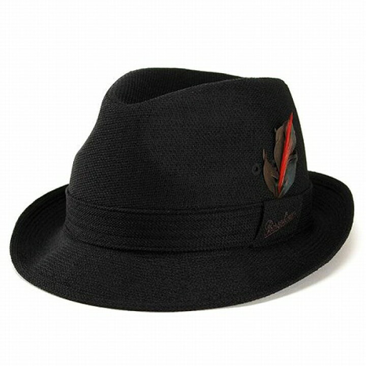 楽天市場】ボルサリーノ 中折れハット 羽根付き ロゴ入り Borsalino 