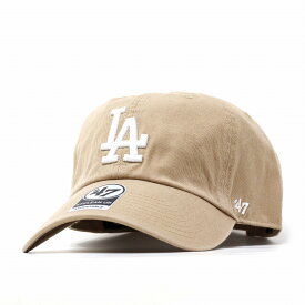 47brand 47キャップ la キャップ クリーンナップ フォーティーセブン Dodgers '47 CLEAN UP Khaki x White logo フリーサイズ 帽子 LA ロサンゼルス・ロジャース 野球 ベースボールキャップ カーキ×白 [ baseball cap ]