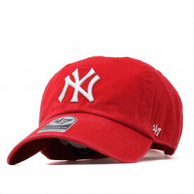 47brand キャップ 47キャップ クリーンナップ フォーティーセブン ニューヨーク・ヤンキース ベースボールキャップ ヤンキース 赤 Yankees '47 CLEAN UP Red レッド 帽子 レディース メンズ フリーサイズ 10代 20代 30代 40代 誕生日 プレゼント 父の日