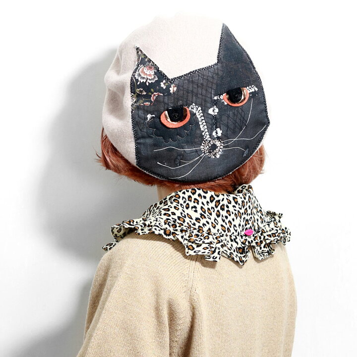 楽天市場】ベレー帽 かわいい ネコ 猫 帽子 CATSベレー バラ色の帽子 