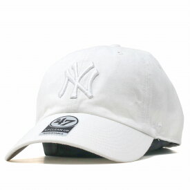 キャップ 47brand 47キャップ クリーンナップ フォーティーセブン ニューヨーク・ヤンキース Yankees '47 CLEAN UP ホワイト × ホワイト ロゴ フリーサイズ ベースボールキャップ 白 サイズ調整可 10代 20代 30代 40代 誕生日 プレゼント 父の日