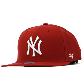47brand フォーティーセブン フラットバイザー ニューヨーク・ヤンキース ブランド キャップ Yankees Sure Shot '47 CAPTAIN Razor Red ベースボールキャップ MLB 赤 レザーレッド 10代 20代 30代 40代 誕生日 プレゼント ラッピング無料 [ baseball cap ]