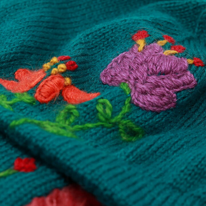 楽天市場】ニット帽 かわいい レディース 秋冬 帽子 お花刺繍ニット 