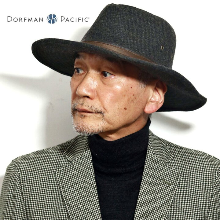 楽天市場】つば広 ハット ウール 冬 帽子 メンズ ツイード ウール 