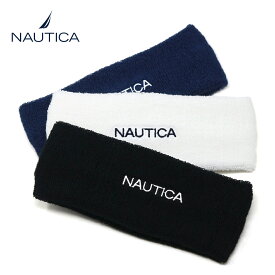 ＼本日クーポン利用で5%OFF／ NAUTICA ノーティカ ヘアバンド メンズ レディース 90年代ファッション アメカジ ブランド ヘッドバンド 汗止め パイル生地 日本製 ヘアーバンド ロゴ ヘアバン 黒 紺 白 ギフト プレゼント 誕生日 ラッピング 包装無料 [ head band