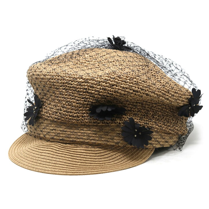 楽天市場】帽子 春夏 レディース 黒花ベールキャスケット 母の日 