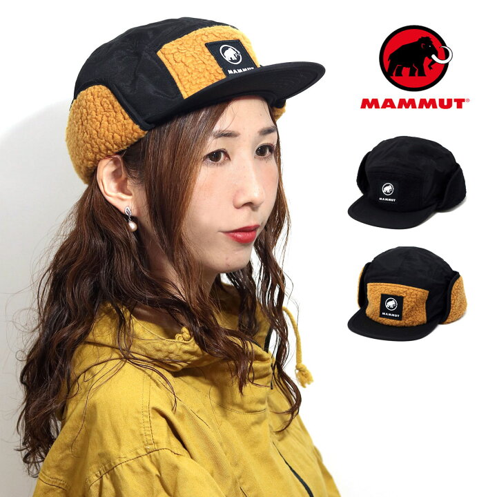 ボア キャップ 雪山 MAMMUT メンズ フライトキャップ レディース マムート 冬キャンプ フリース ウエア 耳当て ボアキャップ フリースキャップ 冬山 耳当て ギア ブラック イエロー 全2色 誕生日 プレゼント クリスマス ギフト ラッピング無料 送料無料 flying cap