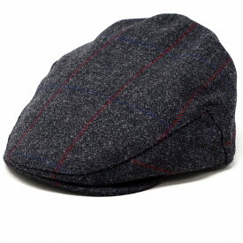 CHRISTYS' LONDON ハンチング帽 メンズ ストライプ クリスティーズ 帽子 メンズ ツイード チェック柄 秋冬 トラディショナル "Balmoral" tweed ハンチング帽子 チャコール 男性 誕生日 プレゼント クリスマス ギフト ラッピング無料 送料無料 [ ivy cap ]