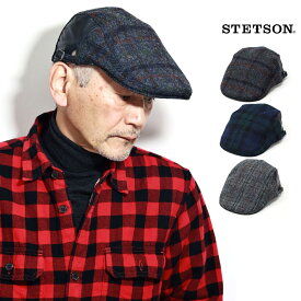 ＼本日限定クーポン利用で10%OFF／ ハンチング 冬 ツイード ハンチング帽 メンズ ステットソン ウール 帽子 STETSON ハリスツイード 防寒 保温 紳士帽子 ネイビー/グリーン/グレー 40代 50代 60代 ファッション シニア コーデ 小物 秋 冬 stetson 帽子通販 ギフト