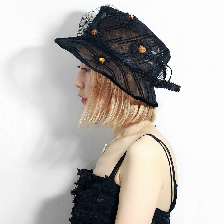 楽天市場】チュール 帽子 かわいい レディース バラ色の帽子 