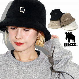 帽子 ボア ハット レディース moz モズ バケハ バケットハット シカ マーク 北欧 バケット サハリハット 秋冬 防寒 送料無料 暖かい 帽子 防寒 ボアハット もこもこ サファリハット おしゃれ レディースハット 日よけ すっぴん隠し ハット 57.5cm フリーサイズ 全4色