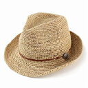 ストローハット メンズ レディース 麦わら帽子 帽子 ハット 中折れ 夏 ストロー 大きいサイズ ラフィアハット コンチョ付き ラ・・・
