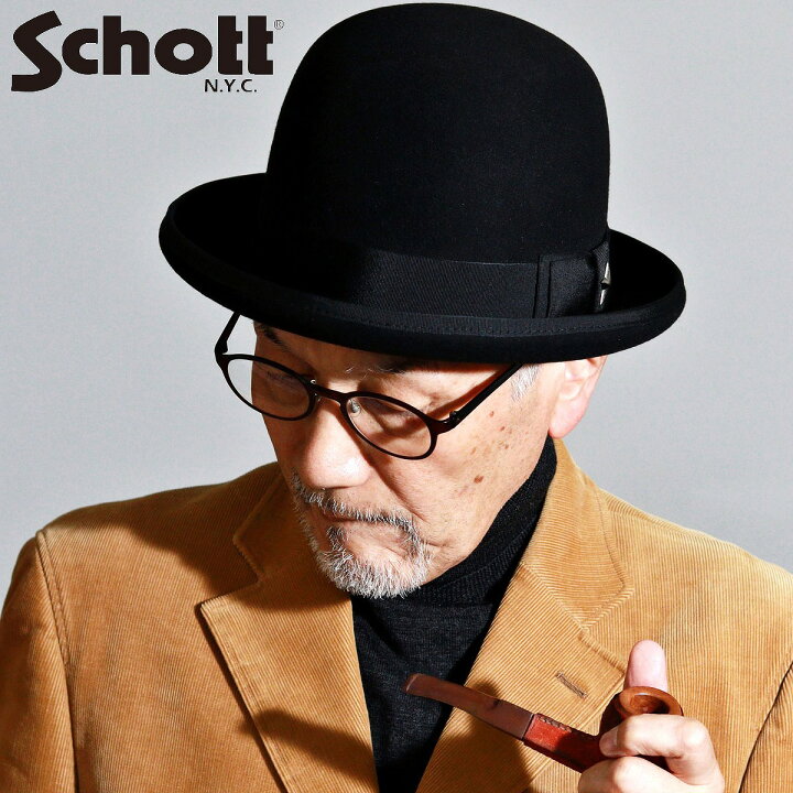 楽天市場】ダービーハット 日本製 Schott ボーラーハット メンズ 