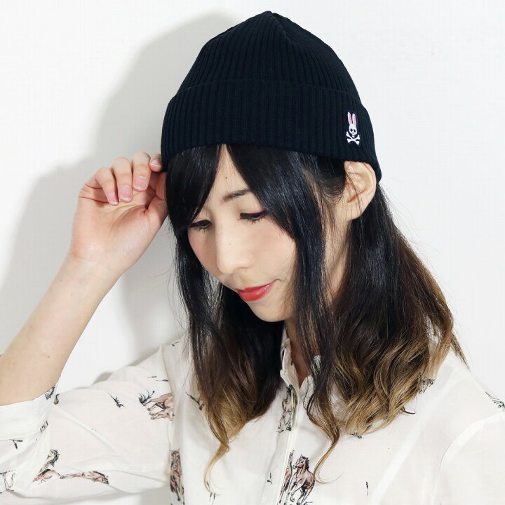 楽天市場 ニット帽 メンズ サイコバニー Psycho Bunny 帽子 レディース サマーニット ワッチ 春夏 サイコバニー サマーニット帽 カジュアル ファッション コーデ おしゃれ スカル うさぎ 帽子 ブランド ニット 黒 ブラック Beanie Cap Knit Cap