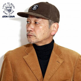 メンズ キャップ ブランド SINACOVA 秋冬 コーデュロイ生地 シナコバ ベースボールキャップ mens ロゴキャップ ロゴ 紳士 紳士キャップ 茶色 ブラウン ギフト プレゼント 父の日 [ baseball cap ]