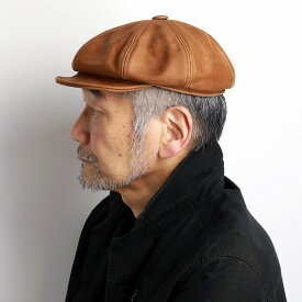 ＼本日限定クーポン利用で10%OFF／ NEW YORK HAT ( ニューヨークハット ) ヴィンテージレザー キャスケット Vintage Leather Spitfire レザー メンズ 大きいサイズ レザーキャップ 9223 ラスト RUST 父の日 [ ivy cap ]