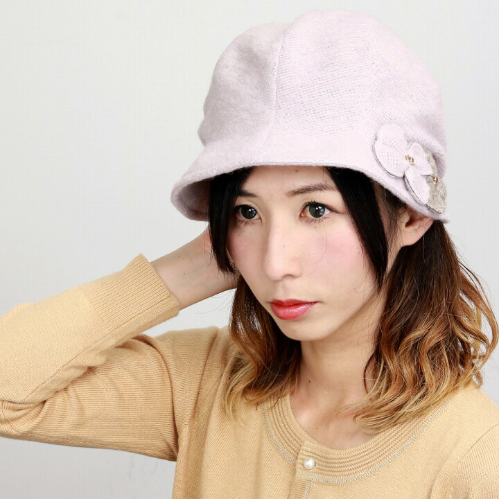 楽天市場 クロッシェ ハット 帽子 レディース 秋冬 チューリップハット キャスケット風 お洒落 ミセスファッション グランモヘア エリートシャポー 婦人帽子 日本製 40代 50代 60代 ピンク Crochet Hat Knit Cap 母の日 プレゼント レディース 帽子 ギフト 祖母