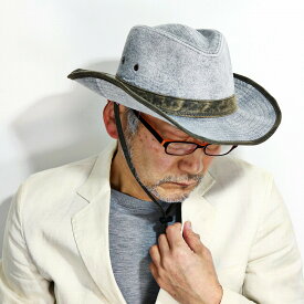 ＼本日クーポン利用で10%OFF／ カウボーイハット 紐付き STETSON 春 夏 秋 冬 オールシーズン 洗い加工 帽子 中折れ帽 HAT メンズ ヴィンテージ風 ウェスタンハット レディース つば広ハット 紳士 ステットソン グレー 男性 プレゼント 帽子通販 父の日 [ cowboy