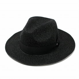 ＼全品5%OFFクーポン｜2/9 23:59迄／ ストローハット 黒 レディース マニッシュハット 麦わら帽子 メンズ 帽子 春 夏 中折れ HAT 帽子 58cm 60cm サイズ調節可 紫外線対策 麦わら帽 紳士 リゾートコーデ ブラック 送料無料 ラッピング無料 敬老の日 straw hat