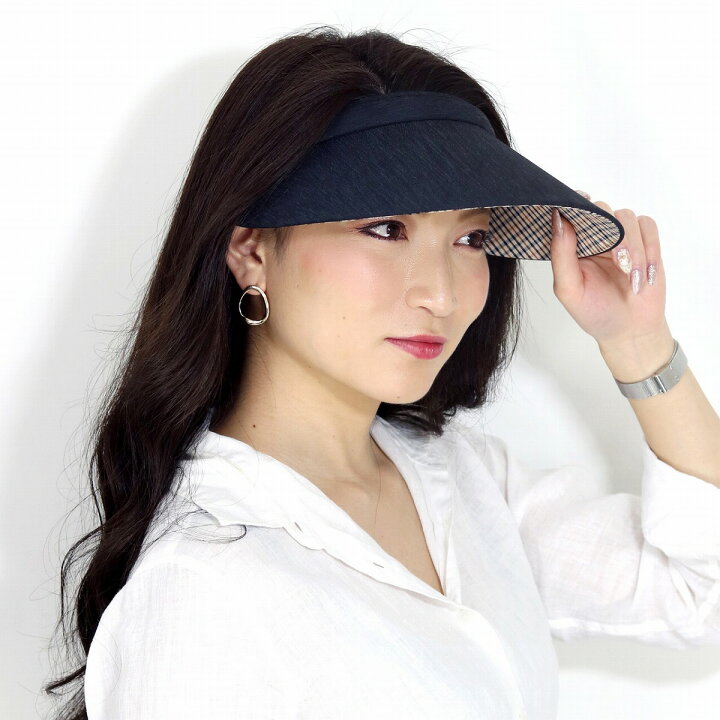 楽天市場 レディース サンバイザー Daks 春 夏 帽子 日焼け対策 クリップバイザー 日よけ ダックス シャンブレーツイル ウォーキング スポーツ テニス バイザー 日本製 ハウスチェック フリーサイズ 黒 ブラック Visor 母の日 ギフト 女性 誕生日 プレゼント 帽子