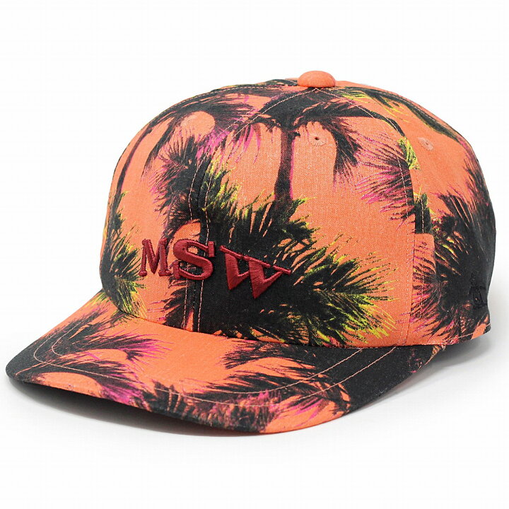 楽天市場 Munsingwear 帽子 キャップ メンズ ヤシの木 柄 マンシングウェア 野球帽 麻素材 春 夏 日本製 サーフ系 レディース リゾートコーデ 西海岸ファッション キャップ フリーサイズ サイズ調整可 オレンジ Cap 父の日ギフト プレゼント 誕生日 ラッピング