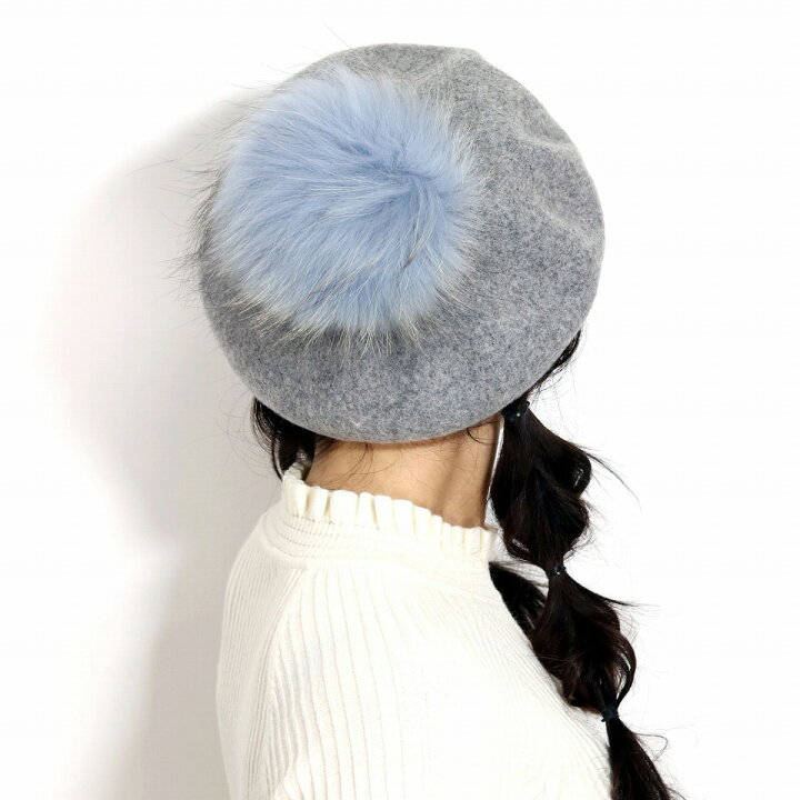 楽天市場】＼限定▽10％OFFクーポン対象/ ベレー帽 ファー ポンポン 