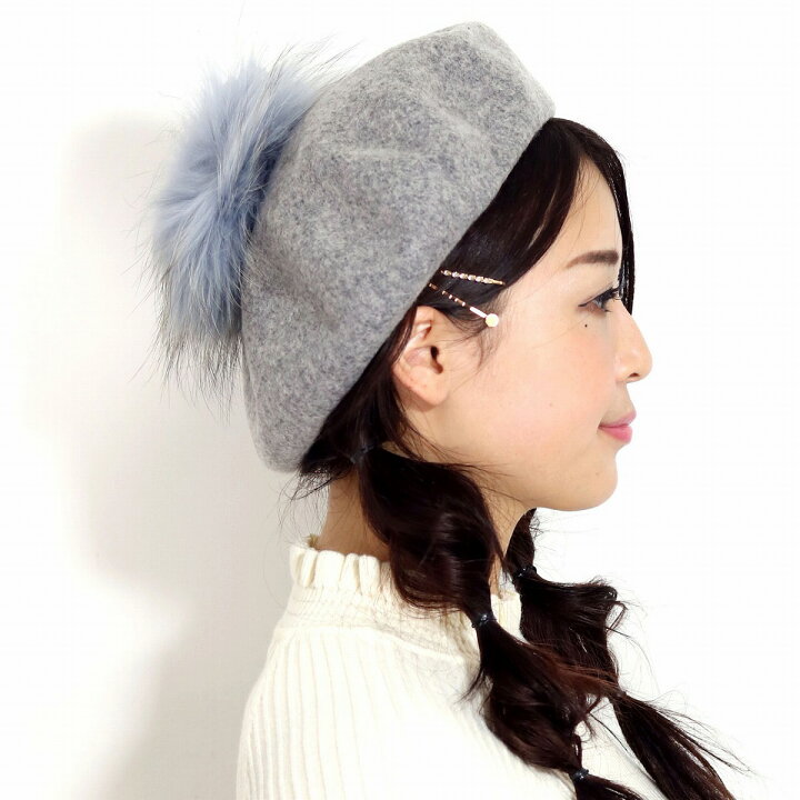 楽天市場】＼限定▽10％OFFクーポン対象/ ベレー帽 ファー ポンポン 
