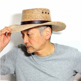 ＼本日クーポン利用で5%OFF／ ギャンブラーハット 貝葉 麦わら帽子 メンズ California Hat Company Inc. つば広 中折れハット メンズ シュロの葉 麦わら ストローハット メンズ トースト 父の日 ギフト プレゼント リーズナブル 帽子 日よけ つば広 麦藁帽子 [