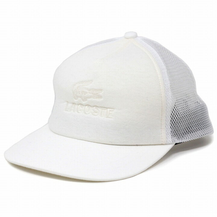 楽天市場 キャップ ラコステ レディース Lacoste メンズ 白 帽子 メッシュスウェット生地 トナルカラー スナップバック サイズ調整 日本製 フリーサイズ オフホワイト Cap メール便 送料無料 男性 誕生日 プレゼント 父の日 ギフト ラッピング無料 Elehelm帽子通販