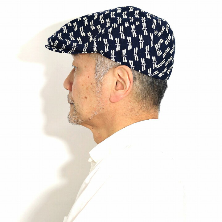 楽天市場 ハンチング 春夏 和柄 メンズ 浴衣 帽子 トンボ柄 綿100 日本製 春 夏 ハンチング帽 涼しい 浴衣に似合う アイビーキャップ Lサイズ サイズ調整可能 ネイビー Ivy Cap 男性 ギフト 帽子 通販 外国人 プレゼント 父の日 Elehelm帽子通販専門店