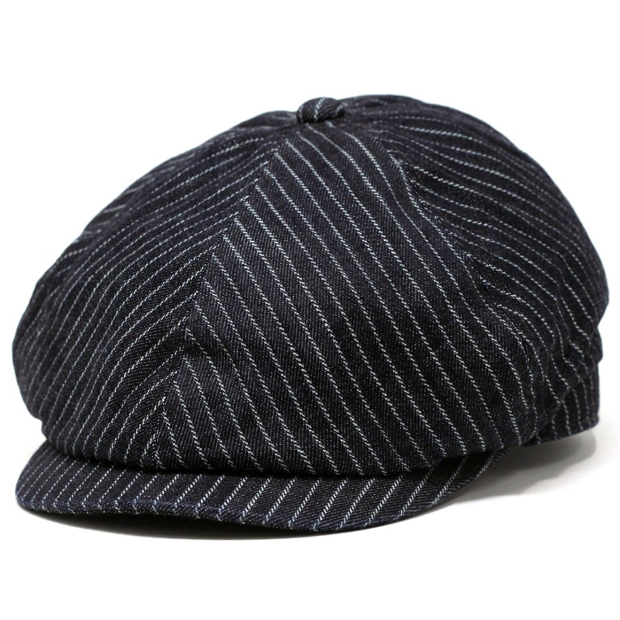 デニム キャスケット ステットソン 帽子 デニム ストライプ stetson 大きいサイズ ハンチング帽 紳士 サイズ豊富 M L / インディゴ  ブルー [ newsboy cap ] 父の日 | ELEHELM帽子通販専門店