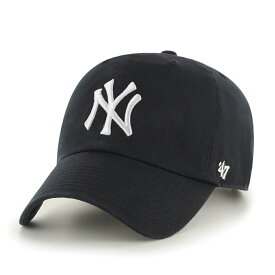【明日は◇クーポン利用で全品10％OFF】 キャップ メンズ 帽子 ニューヨーク・ヤンキース 47brand キャップ 黒 クリーンナップ 綿100％ フォーティーセブン ブランド ベースボールキャップ Yankees '47 CLEAN UP Black ブラック フリーサイズ [ baseball cap ]