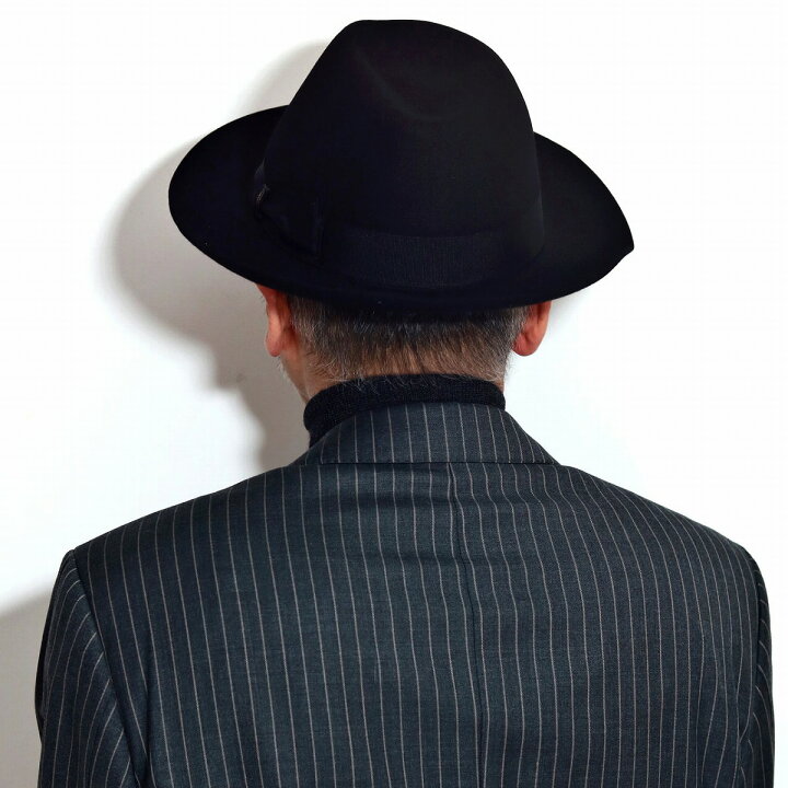 楽天市場 フェルト帽 メンズ ボルサリーノ ハット 黒 ウール ラビットファー イタリア製 高級 ブランド ファーブレンド 帽子 大きいサイズ 秋冬 フェルトハット 中折れハット ボルサリーノ ブランド Borsalino ブラック Fedora 敬老の日 Elehelm帽子通販専門店