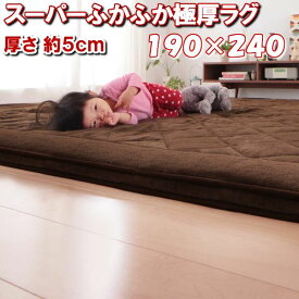 ＼1000円OFFクーポン★12時～／ 極厚 ラグ 190×240 約 3畳 マイクロファイバー 厚手 厚さ 5センチ スーパー ふかふか ラグマット おしゃれ かわいい マット 北欧 下敷き ラグマット