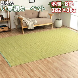 ＼1000円OFFクーポン★12時～／ い草 調 カーペット ラグ 夏用 本間 8畳 382×382 洗える 除菌スプレー対応 ラグマット 夏 おしゃれ 国産 丈夫 ござ マット リビング ダイニング ペット周り 子供部屋 アウトドア グリーン ベージュ ブラウン ネイビー