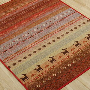 【最大1000円OFFクーポン】 デスク カーペット ラグ 100×130 約 半畳 0.5畳 ノルディック ギャッベ柄 デスクマット 学習机 マット ラグ ルームマット 子供部屋 キズ防止 テレワーク ラグマット お