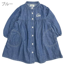 【店内全品P5倍】ワンピース キッズ 女の子 Buddy Lee バディーリー バディリー シャツワンピース デニム ストライプ柄 シャツ 長袖 羽織 ノーカラー 80cm 90cm 95cm 100cm 110cm 120cm 子供服 ベビー 子供 トドラー 赤ちゃん おしゃれ 保育園 小学校【RCP】