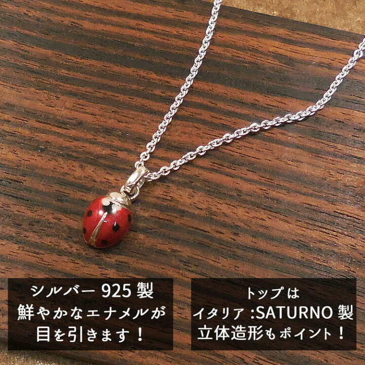 楽天市場】ネックレス ペンダント シルバー925 てんとう虫 エナメル 