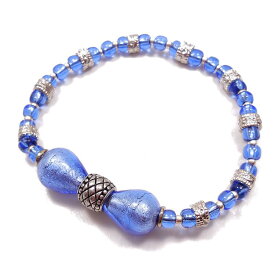 ベネチアンガラス ブレスレット イタリア製 ブルー entiere アンティエーレ