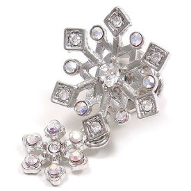 雪の結晶＆結晶ピンブローチ ラペルピン シルバーカラー