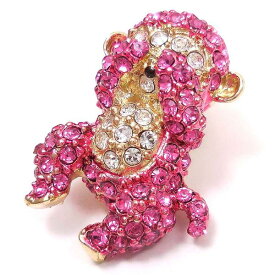 キラキラ ブローチ 三猿 見ざる ピンク