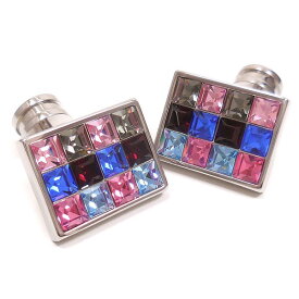 カフスボタン カフリンクス メンズ 紳士 シンプル キラキラ ピンク クリスタルガラス 綺麗 上品 人気 おしゃれ 結婚式 スーツ 飾り