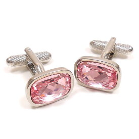 カフスボタン カフリンクス メンズ 紳士 シンプル キラキラ ピンク クリスタルガラス 綺麗 上品 人気 おしゃれ 結婚式 スーツ 飾り