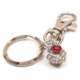 キラキラ キーホルダー キーリング お菓子 カップケーキ 小 ホワイト