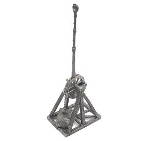 置き物 シルバー925 レオナルド・ダ・ヴィンチ スケッチの銀細工 投石器 トレビュシェット カタパルト おもり式